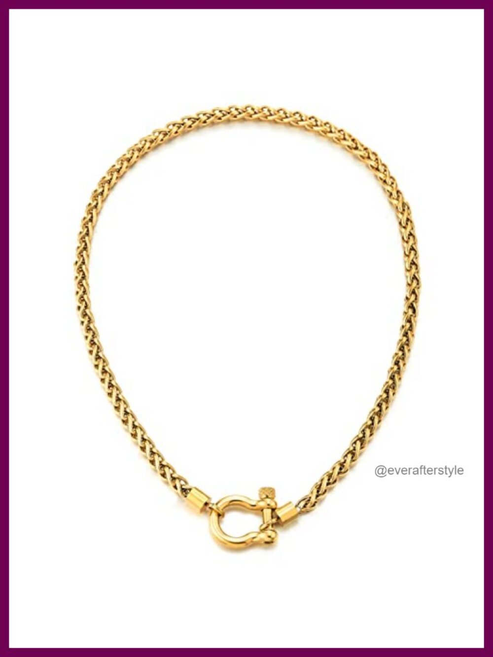Stainless Steel Wheat Chain Necklace with Anchor Clasp